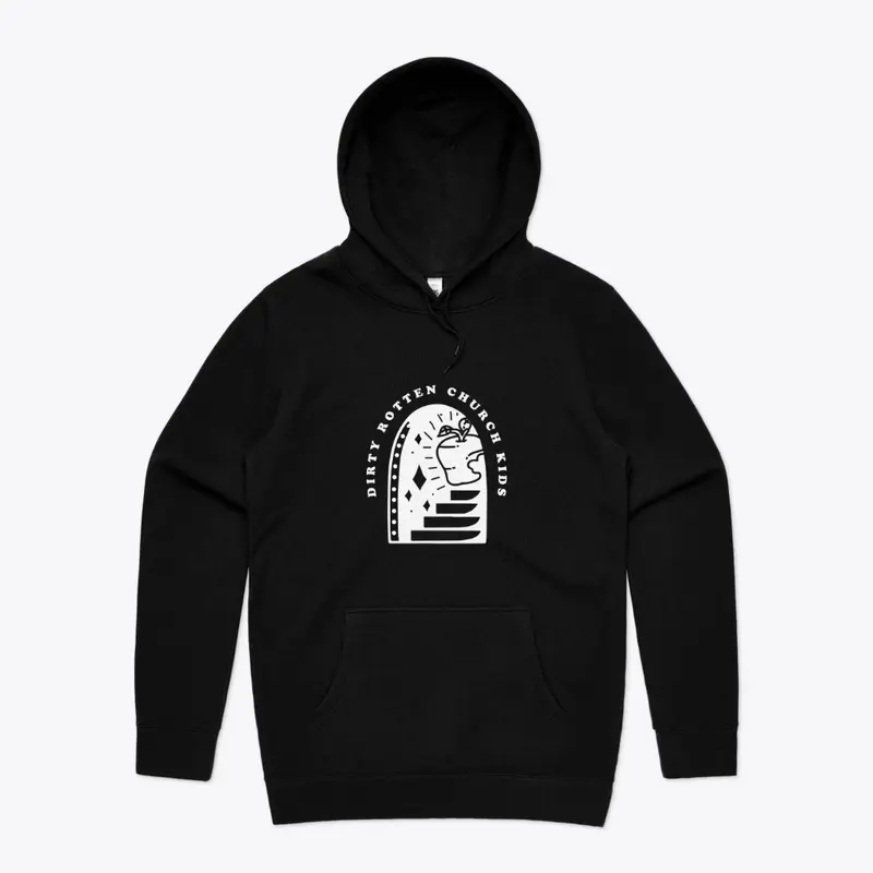 Quietly Out the Side Door Stencil Hoodie